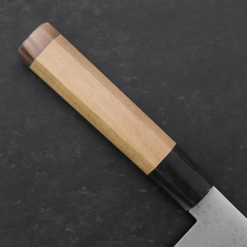 Santoku VG-10 Damast Magnolien Griff mit doppelter Büffelhorn-Kappe 180mm-[Musashi]-[Japan-Küchenmesser]