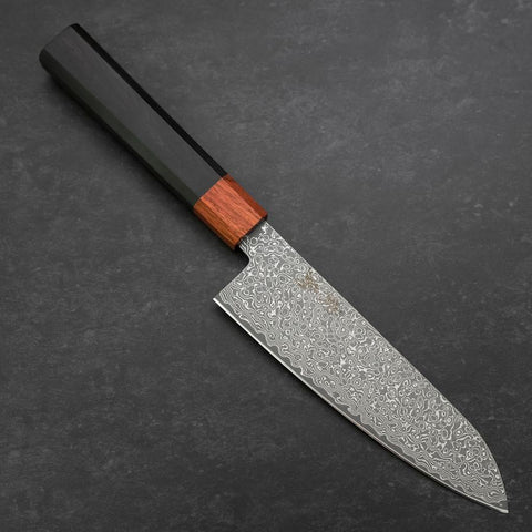 Santoku VG-10 Damast Rosen- und Ebenholz Griff 165mm-[Musashi]-[Japan-Küchenmesser]