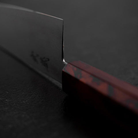 Santoku VG-10 Damast Roter Urushi Griff 165mm-[Musashi]-[Japan-Küchenmesser]
