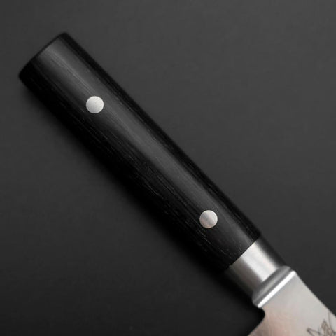 Santoku VG-10 Damast Runder Schwarzer Westlicher Griff 135mm-[Musashi]-[Japan-Küchenmesser]