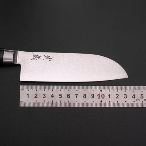 Santoku VG-10 Damast Runder Schwarzer Westlicher Griff 135mm-[Musashi]-[Japan-Küchenmesser]