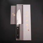 Santoku VG-10 Damast Runder Schwarzer Westlicher Griff 135mm-[Musashi]-[Japan-Küchenmesser]