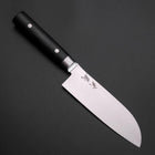 Santoku VG-10 Damast Runder Schwarzer Westlicher Griff 135mm-[Musashi]-[Japan-Küchenmesser]