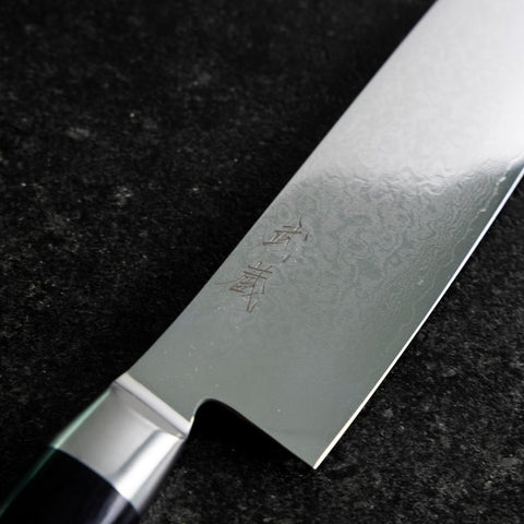 Santoku VG-10 Damast Runder Westlicher Griff 180mm-[Musashi]-[Japan-Küchenmesser]