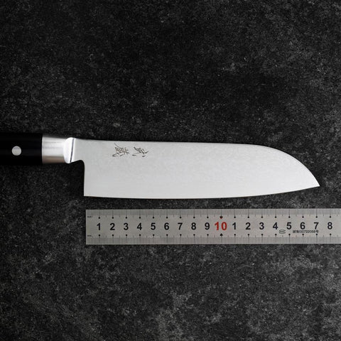 Santoku VG-10 Damast Runder Westlicher Griff 180mm-[Musashi]-[Japan-Küchenmesser]