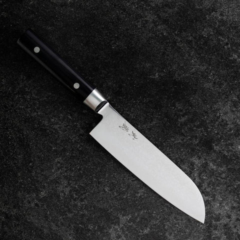 Santoku VG-10 Damast Runder Westlicher Griff 180mm-[Musashi]-[Japan-Küchenmesser]