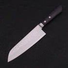 Santoku VG-10 Damast Schwarzer Westlicher Griff 170mm-[Musashi]-[Japan-Küchenmesser]