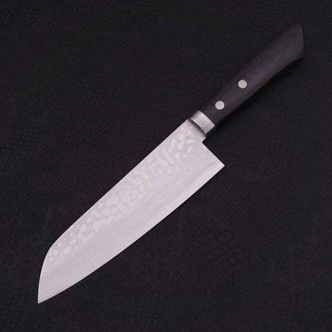 Santoku VG-10 Damast Schwarzer Westlicher Griff 170mm-[Musashi]-[Japan-Küchenmesser]