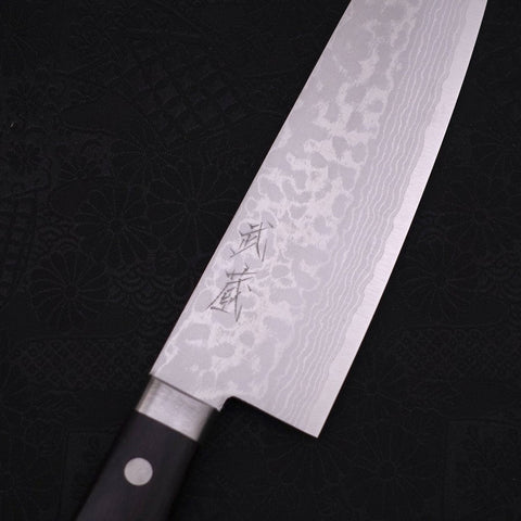 Santoku VG-10 Damast Schwarzer Westlicher Griff 170mm-[Musashi]-[Japan-Küchenmesser]