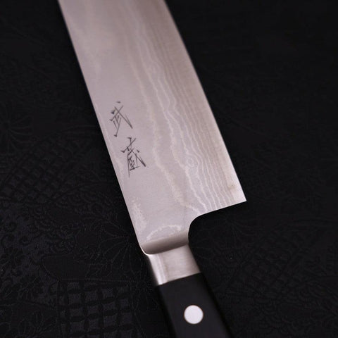 Santoku VG-10 Damast Schwarzer Westlicher Griff 170mm-[Musashi]-[Japan-Küchenmesser]