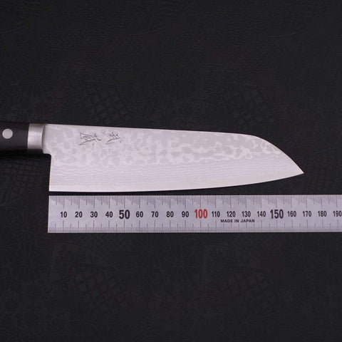 Santoku VG-10 Damast Schwarzer Westlicher Griff 170mm-[Musashi]-[Japan-Küchenmesser]