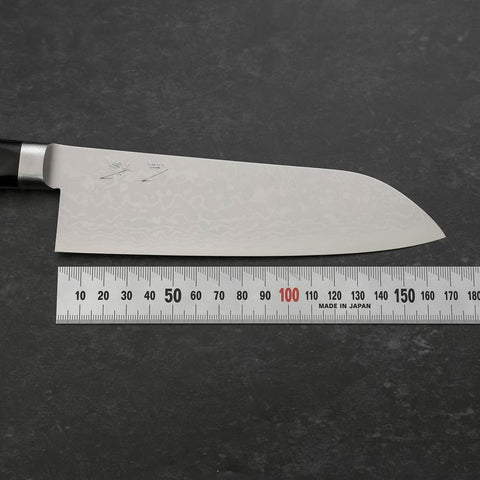 Santoku VG-10 Damast Schwarzer Westlicher Griff 170mm-[Musashi]-[Japan-Küchenmesser]