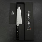 Santoku VG-10 Damast Schwarzer Westlicher Griff 170mm-[Musashi]-[Japan-Küchenmesser]