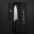 Santoku VG-10 Damast Schwarzer Westlicher Kirschholz Griff 175mm-[Musashi]-[Japan-Küchenmesser]