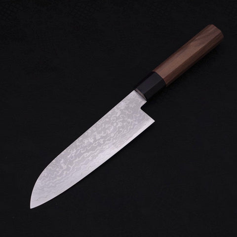 Santoku VG-10 Damast Walnussholz Griff 165mm-[Musashi]-[Japan-Küchenmesser]