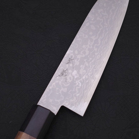 Santoku VG-10 Damast Walnussholz Griff 165mm-[Musashi]-[Japan-Küchenmesser]