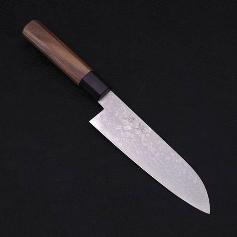 Santoku VG-10 Damast Walnussholz Griff 165mm-[Musashi]-[Japan-Küchenmesser]