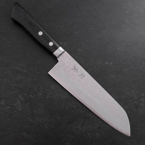 Santoku VG-10 Damast Westlicher Schwarzer Griff 170mm-[Musashi]-[Japan-Küchenmesser]