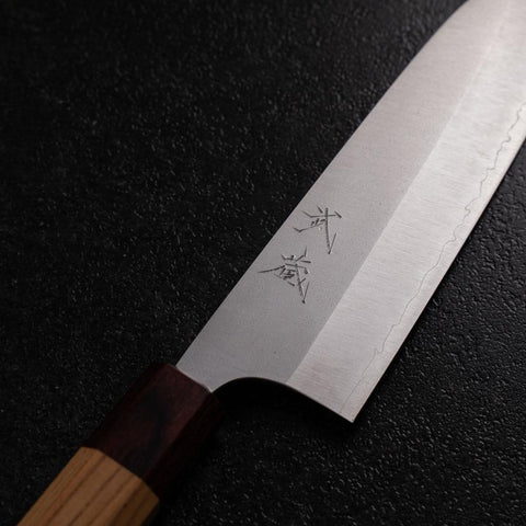 Santoku VG-10 Poliert Brauner Zelkove Griff 165mm-[Musashi]-[Japan-Küchenmesser]
