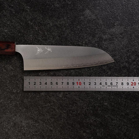 Santoku VG-10 Poliert Brauner Zelkove Griff 165mm-[Musashi]-[Japan-Küchenmesser]
