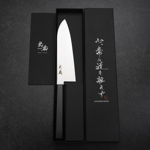 Santoku VG-10 Poliert Ebenholz Griff 170mm-[Musashi]-[Japan-Küchenmesser]