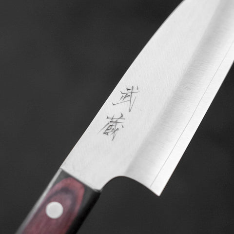 Santoku VG-10 Poliert Rot-Schwarzer Westlicher Griff 150mm-[Musashi]-[Japan-Küchenmesser]