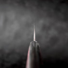 Santoku VG-10 Poliert Rot-Schwarzer Westlicher Griff 150mm-[Musashi]-[Japan-Küchenmesser]