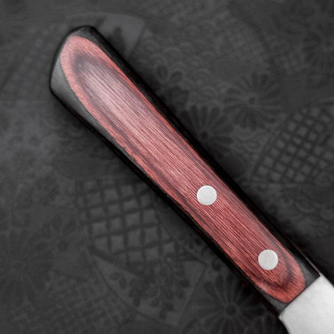 Santoku VG-10 Poliert Rot-Schwarzer Westlicher Griff 150mm-[Musashi]-[Japan-Küchenmesser]
