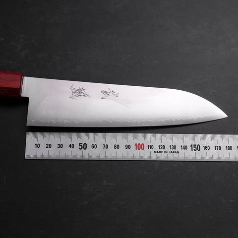 Santoku VG-10 Poliert Roter Walnussholz Griff 180mm-[Musashi]-[Japan-Küchenmesser]