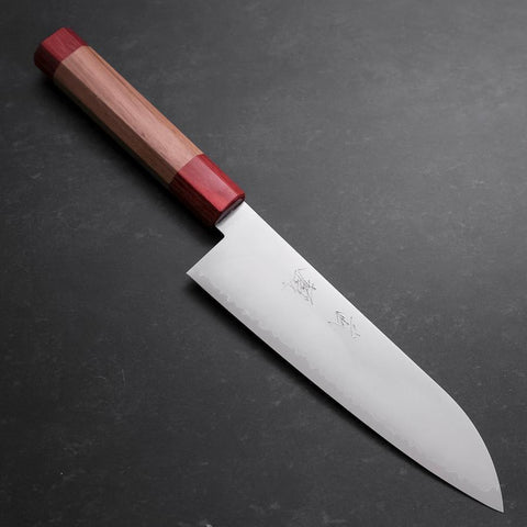 Santoku VG-10 Poliert Roter Walnussholz Griff 180mm-[Musashi]-[Japan-Küchenmesser]