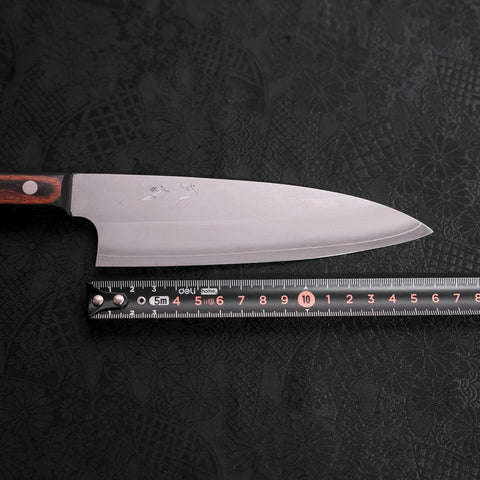 Santoku VG-10 Poliert Schwarz-Brauner Westlicher Griff 170mm-[Musashi]-[Japan-Küchenmesser]