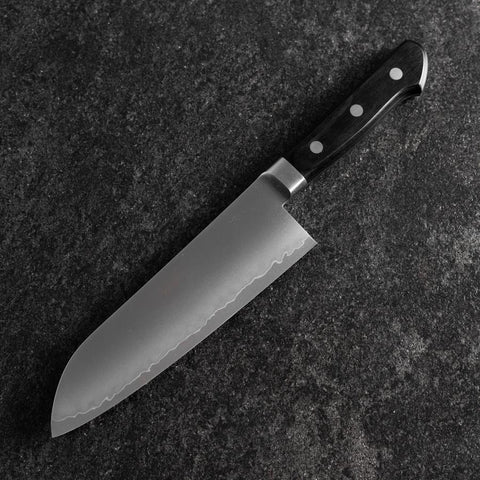 Santoku VG-10 Poliert Schwarzer Westlicher Griff 170mm-[Musashi]-[Japan-Küchenmesser]