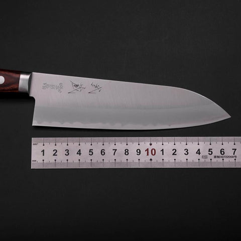 Santoku VG-10 Poliert Westlicher Mahagoni Griff 165mm-[Musashi]-[Japan-Küchenmesser]