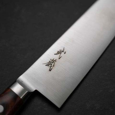 Santoku VG-10 Poliert Westlicher Mahagoni Griff 180mm-[Musashi]-[Japan-Küchenmesser]