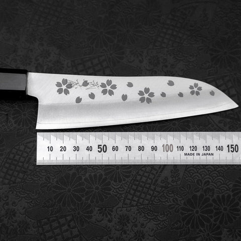 Santoku VG-10 Polished Sakura Ebony Handle 150mm (5.9”)-[Musashi]-[Japan-Küchenmesser]