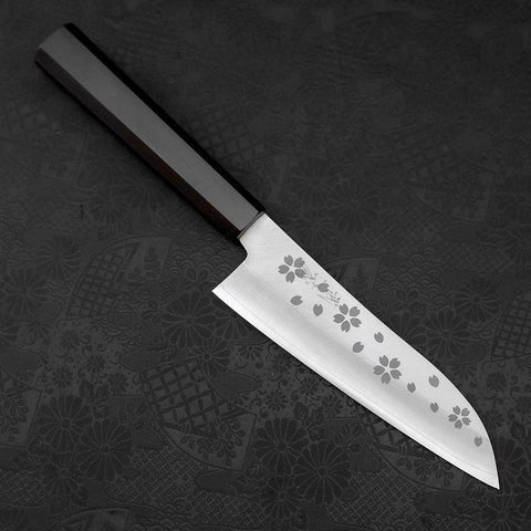 Santoku VG-10 Polished Sakura Ebony Handle 150mm (5.9”)-[Musashi]-[Japan-Küchenmesser]