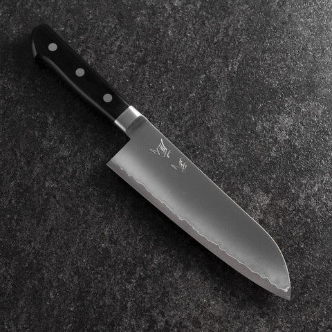 Santoku VG-10 Polished Western Black Handle 170mm (6.7”)-[Musashi]-[Japanese-Kitchen-Knives]