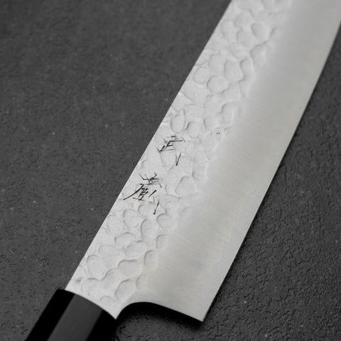 Santoku VG-10 Tsuchime Büffelhorn und Ebenholz Griff 165mm-[Musashi]-[Japan-Küchenmesser]
