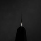 Santoku VG-10 Tsuchime Büffelhorn und Ebenholz Griff 165mm-[Musashi]-[Japan-Küchenmesser]