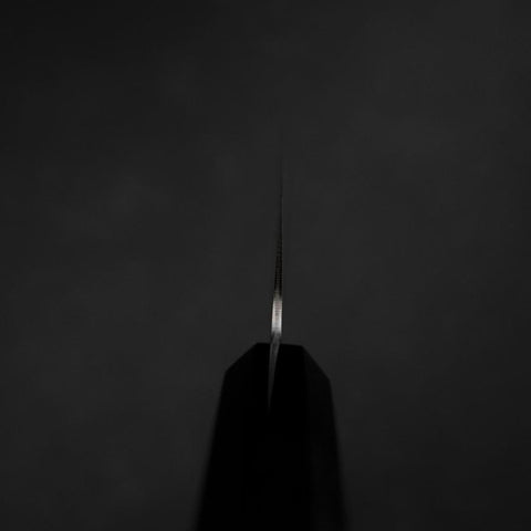 Santoku VG-10 Tsuchime Büffelhorn und Ebenholz Griff 165mm-[Musashi]-[Japan-Küchenmesser]