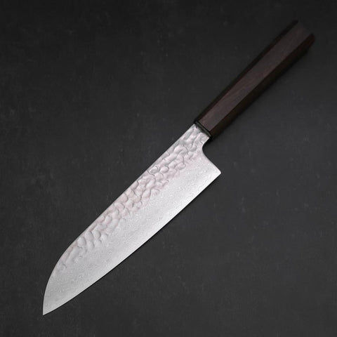 Santoku VG-10 Tsuchime Damascus Ashwood Handle 180mm (7”)-[Musashi]-[Japan-Küchenmesser]