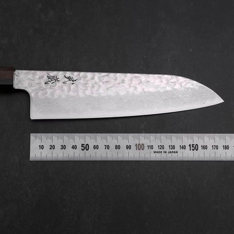 Santoku VG-10 Tsuchime Damascus Ashwood Handle 180mm (7”)-[Musashi]-[Japan-Küchenmesser]