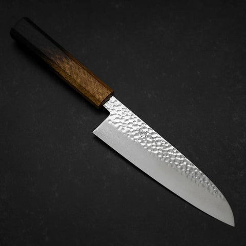 Santoku VG-10 Tsuchime Damascus Yaki-Urushi Handle 170mm (6.7”)-[Musashi]-[Japan-Küchenmesser]