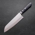 Santoku VG-10 Tsuchime Damast Blauer Westlicher Griff 170mm-[Musashi]-[Japan-Küchenmesser]