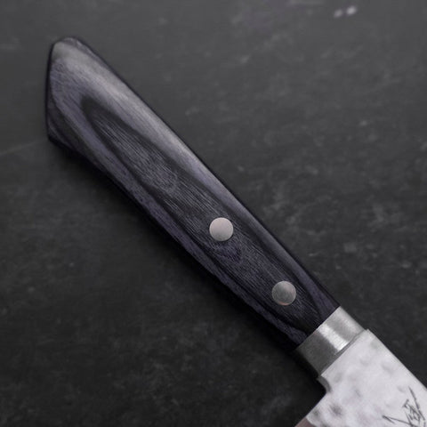 Santoku VG-10 Tsuchime Damast Blauer Westlicher Griff 170mm-[Musashi]-[Japan-Küchenmesser]
