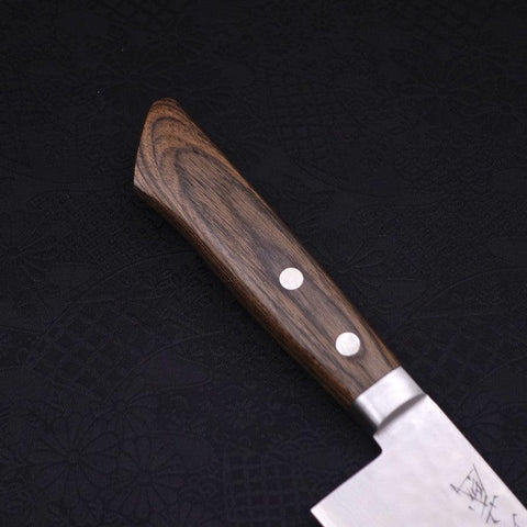 Santoku VG-10 Tsuchime Damast Brauner Westlicher Griff 170mm-[Musashi]-[Japan-Küchenmesser]