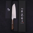 Santoku VG-10 Tsuchime Damast Brauner Westlicher Griff 170mm-[Musashi]-[Japan-Küchenmesser]