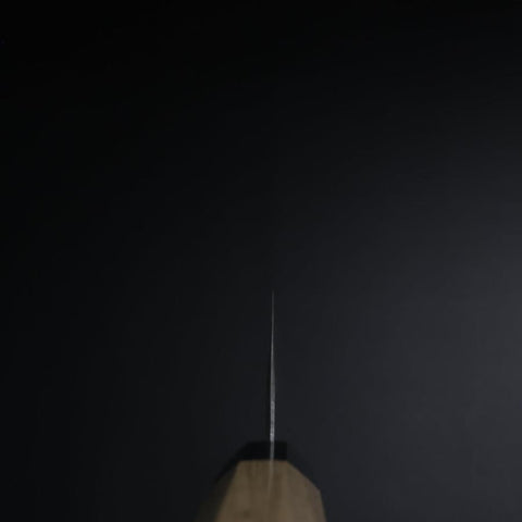 Santoku VG-10 Tsuchime Damast Büffelhorn und Magnolienholz Griff 165mm-[Musashi]-[Japan-Küchenmesser]