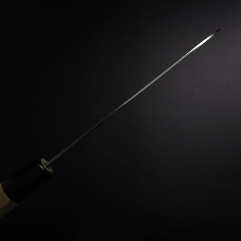 Santoku VG-10 Tsuchime Damast Büffelhorn und Magnolienholz Griff 165mm-[Musashi]-[Japan-Küchenmesser]