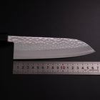 Santoku VG-10 Tsuchime Damast Büffelhorn und Magnolienholz Griff 165mm-[Musashi]-[Japan-Küchenmesser]
